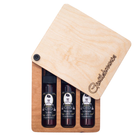 Coffret découverte en bois d'huile à barbe - Gentilshommes